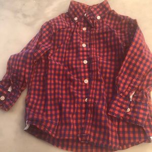 Boys Crewcuts Button Plaid shirt Red Blue